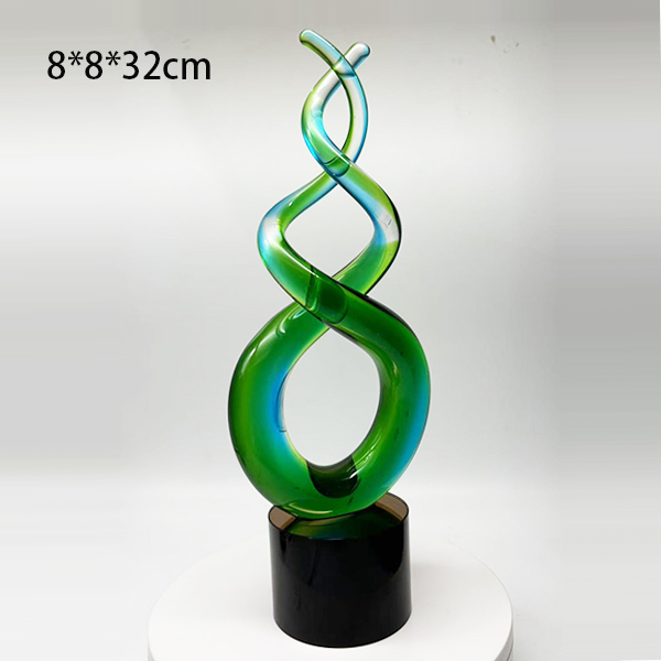 Art Glass Green Double Helix Award