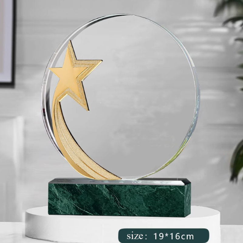 Glass Trophy With Metal Star  - 副本