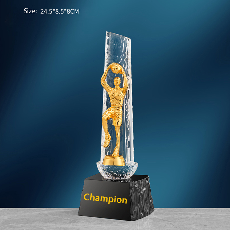 Lvshen Crystal Metal Basketball Trophy w/t Black Base