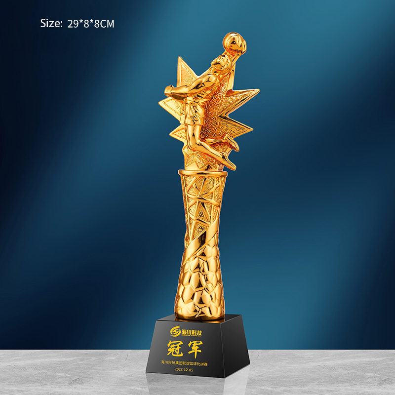 Lvshen Resin BASKETBALL TROPHY with Black Base
