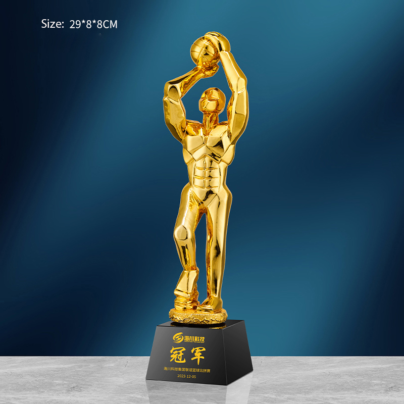 Lvshen Championship Basketball Trophy with Black Base