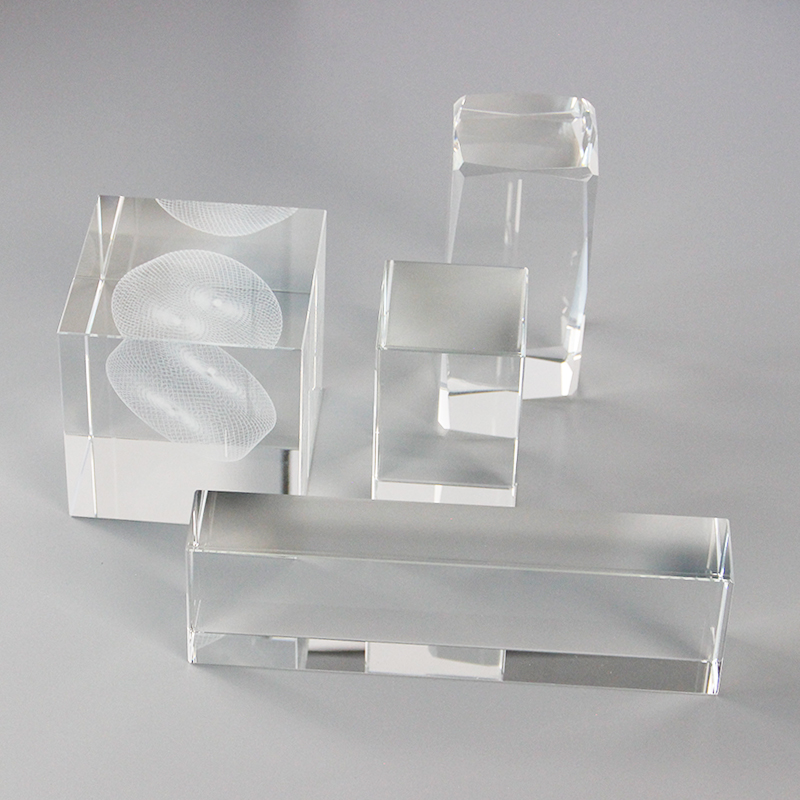 Clear Crystal Cube Paperweight